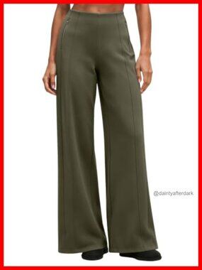 Wide Leg Yoga Pants with Zipper Pockets High Waisted Drawstring Hem